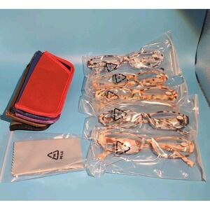 Box Of 5‎ +2.00 Reading Glasses With Cases And Cleaning Cloth Mulit-color Cases